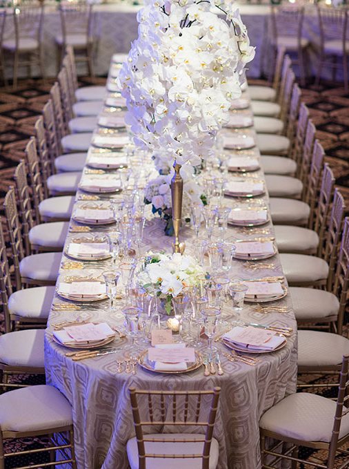 wedding reception flowers at Trump Winery